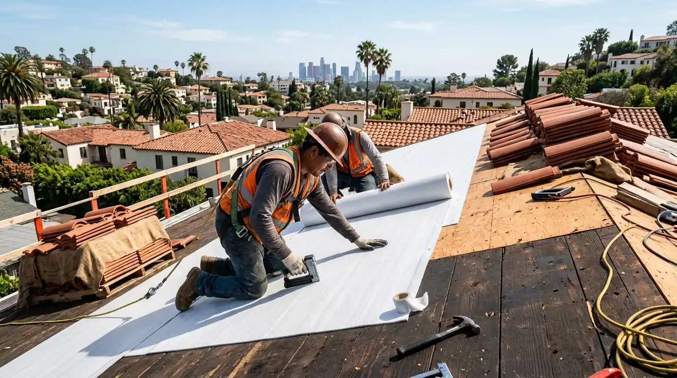 Foil-faced sheathing installed during a re-roof