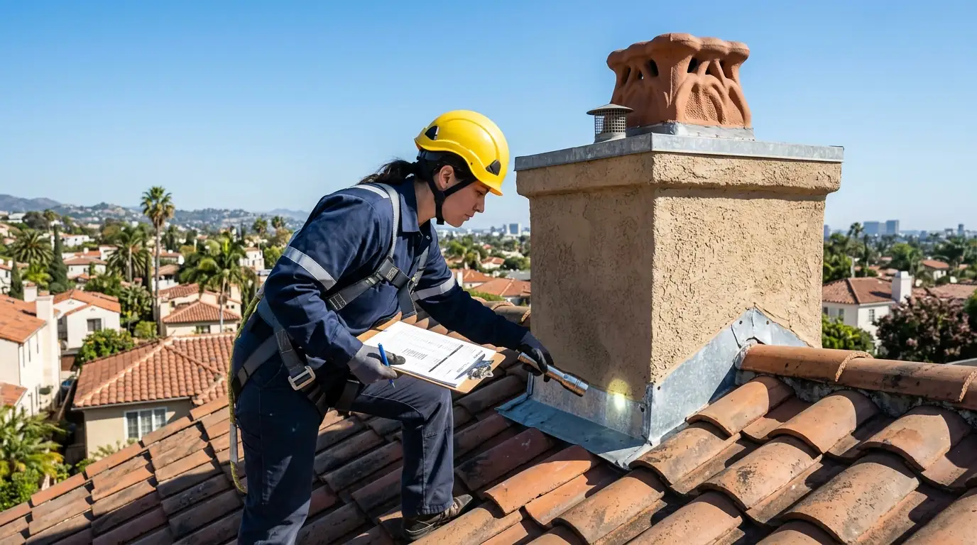 Ridge vent being installed along the peak of a Los Angeles roof