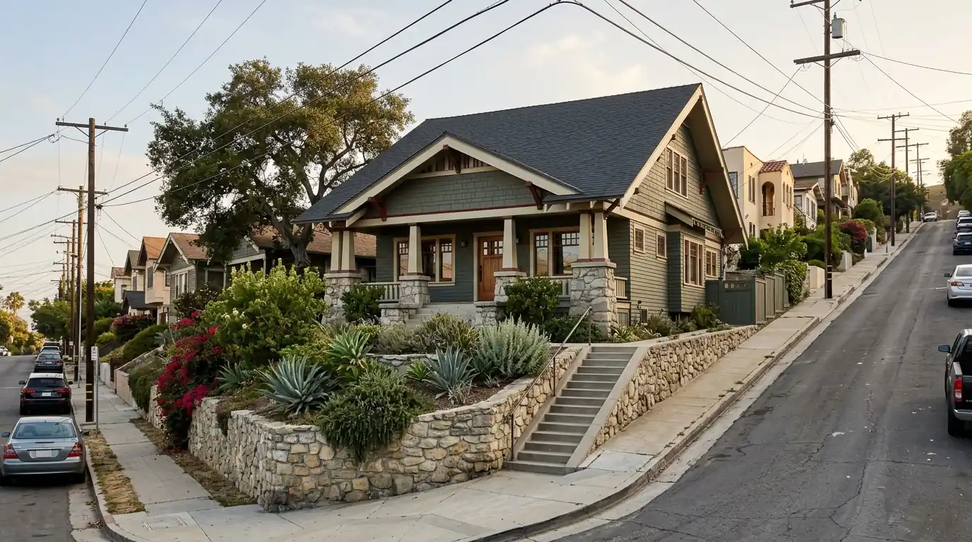 New roof and restored rafter tails on a Highland Park Craftsman