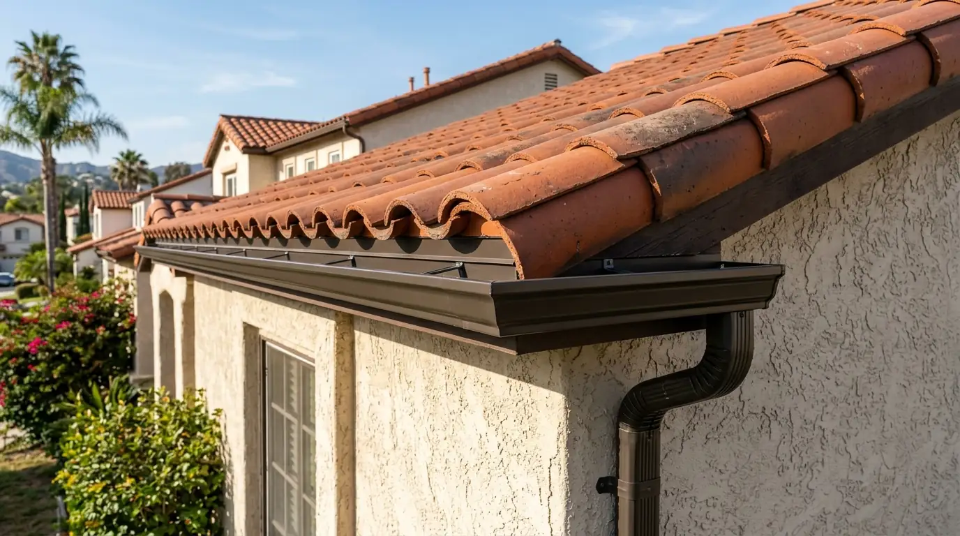 New seamless gutter with a clean corner miter